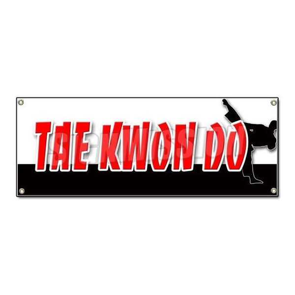 TAE KWON DO BANNER SIGN martial art self defense school lessons jiu-jitsu judo